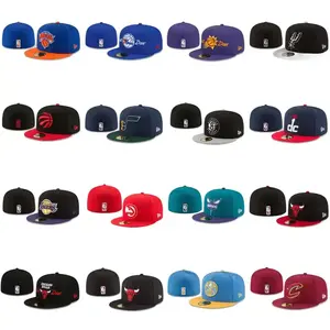 Embroidery American Basketball Fitted Caps Hat For 30 Teams