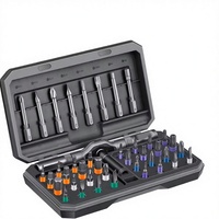 Kit de tournevis à cliquet de précision 42-en-1, jeu d'embouts magnétiques en acier inoxydable, poignée à cliquet en T détachable, manuel, OEM