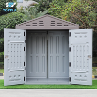 Caseta Prefabricada Moderna Impermeable Toppla, Caseta de Jardín de Lujo para Herramientas, Caseta de Almacenamiento de Plástico, Cochera