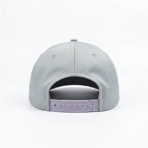 Wholesale Custom <b>Light</b> Grey 5 Panel Baseball Cap Structured Mid Profile Semi-Curved Bill Golf <b>Hat</b> with Woven Patch Logo - Product Image 4