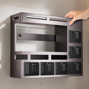 Étagère murale perforée en acier au carbone extra-épais pour assaisonnements, rangement combiné pour la maison - Product Image 1