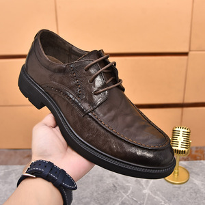 Chaussures en cuir pour hommes 2025, décontractées et élégantes, pour l'extérieur, marron et noir, pour les fêtes. - Product Image 6