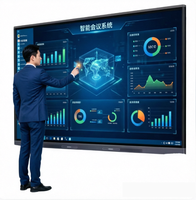 Pizarra Interactiva Inteligente de 55 Pulgadas, Montada en la Pared, con Pantalla Táctil de 40 Puntos, 4K, Android 14, para Conferencias
