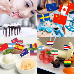 Adesivo Logo personalizzato festa <span class=keywords><strong>di</strong></span> <span class=keywords><strong>compleanno</strong></span> stuzzicadenti ombrello bandiera torta cibo Cocktail Sandwich decorazione Hamburger bandiera stuzzicadenti bandiera - Product Image 6