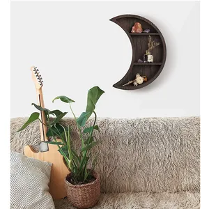 Wholesale Custom Black Wall-Mounted <strong>Moon</strong> Rack Wooden Floating Rack Decorative Wood Wall <strong>Moon</strong> <strong>Shelf</strong> <strong>Shelves</strong>. - Product Image 3