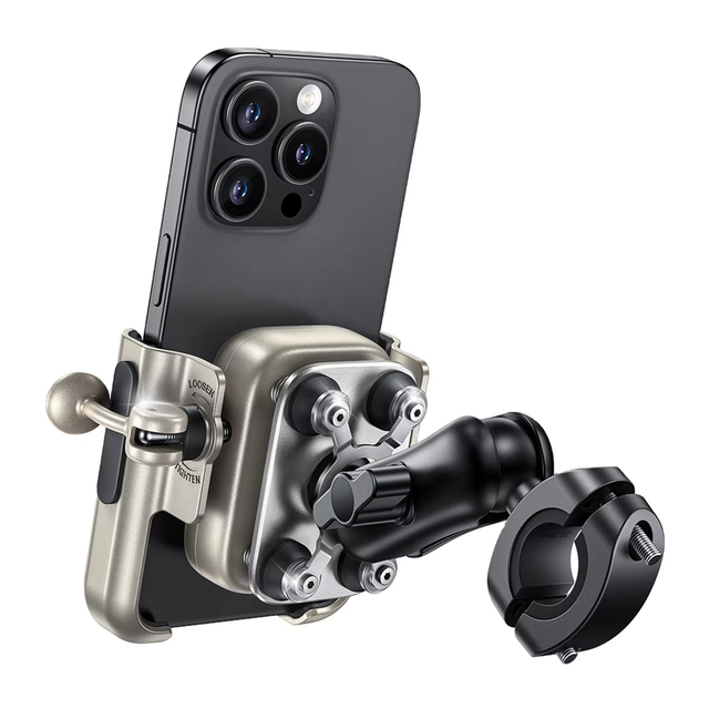 Lamicall BCSP02 All Metal Motorcycle Phone Mount Vibration Damper 1s Quick Lock Anti-shake Phone Holder for Motorcycle Handlebar
