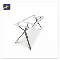 Cadre de table de conférence moderne en alliage d'aluminium en forme de X avec poteau central pour bureau, appartement, école