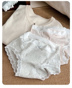 女式蕾丝棉女士内裤纯正欲望高弹力亲肤中腰舒适透气内裤女 - Product Image 2