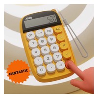 Calculatrice de bureau LED intelligente colorée à 10 chiffres, avec touches mécaniques mignonnes, fonctionnant sur piles, modèle électronique en plastique