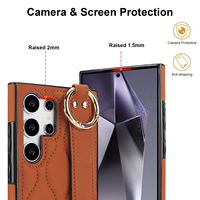 Étui de luxe en similicuir avec dragonne, porte-cartes et support pour Samsung Galaxy S26 Ultra, S25 Plus, S24, S23, S22, Note20, A54