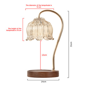 Vente chaude Transparent Aromathérapie Melter Floral Verre Bougie Chauffe <span class=keywords><strong>Lampe</strong></span> avec Minuterie pour Huiles Essentielles - Product Image 5