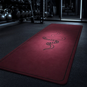 Tapis de yoga personnalisé avec logo, épaisseur 4-6 mm, antidérapant, en PU + caoutchouc, pour usage universel, facile à nettoyer, exercices, entraînement, Pilates, salle de sport à domicile - Product Image 3