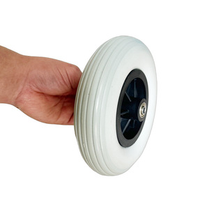 Manual Wheelchair Front <b>Wheels</b> Pu Material Solid Gray With Ball Bearing Wear Resistant <b>Caster</b> <b>Wheels</b> For Cycling - Product Image 2