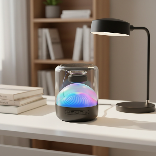 JK1326 Smart AI Speaker V5.4 High Volume Subwoofer Portable Mini with RGB LED Lighting TF Card Insert for Computer Home Use