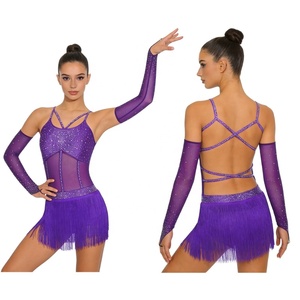 ชุดเต้นรำบอลรูมสำหรับผู้หญิง ชุดบอดี้สูทลาติน ชุดจั๊มสูท แทงโก้ แซมบ้า ชุดเต้นรำสำหรับการแสดงบนเวที การแข่งขัน การออกแบบชุดเต้นรำ - Product Image 2