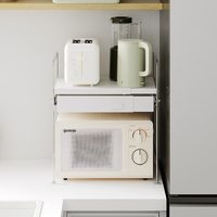 Étagère de rangement télescopique réglable en acier inoxydable pour micro-ondes, cuiseur à riz et four