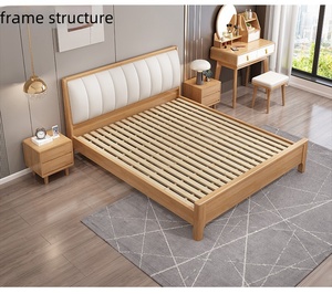 Cajones de <span class=keywords><strong>cama</strong></span> King <span class=keywords><strong>doble</strong></span> de madera maciza modernos, almacenamiento ligero, muebles de dormitorio de tamaño completo de lujo, <span class=keywords><strong>precio</strong></span> directo de fábrica al por mayor - Product Image 5