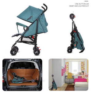 Poussette pliable légère pour bébé, poussette pour enfants, possibilité de s'asseoir/s'allonger, roues silencieuses, frein à ceinture, pare-soleil complet, acier inoxydable - Product Image 4