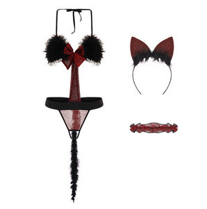 성인 고양이 소녀 섹시한 코스프레 의상 역할 놀이 게임 에로틱 란제리 세트 - Product Image 2