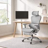 Chaise de bureau en maille avec options de logo personnalisé, accoudoirs 4D, pivotante, inclinable, appui-tête réglable, CE EN 1335, vente en gros, directement de l'usine OEM
