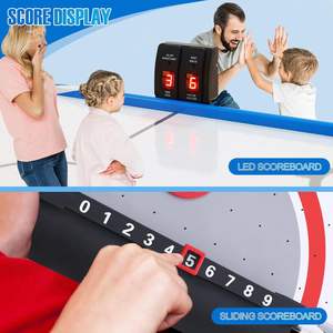 REAHOISY-Ensemble de table de <span class=keywords><strong>hockey</strong></span> sur <span class=keywords><strong>air</strong></span> intérieur de 48 pouces avec moteur 12V puissant, tableau de bord numérique à LED en MDF, 2 rondelles et 2 poussoirs pour enfants et adultes - Product Image 2