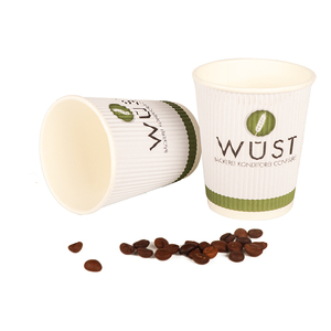 Tasses jetables de papier peint d'ondulation et tasse de papier peint d'ondulation de thé de café à emporter du petit prix 8oz - Product Image 6