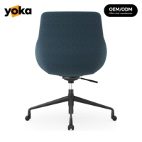 Chaise de conférence moderne en tissu pour espaces publics, design ergonomique enveloppant à 360° °   Chaise de réunion pivotante à roulettes