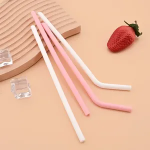 Modern Portable Eco-Friendly Wedding Straight Bend Pipette Candy Colors Silicone <b>Drinking</b> <b>Straws</b> Bar Accessories - Product Image 4