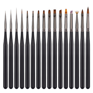 Ensemble de pinceaux à ongles professionnels en bois avec logo personnalisé pour manucure, acrylique, liner français et peinture – Vente en gros pour salons de beauté - Product Image 5