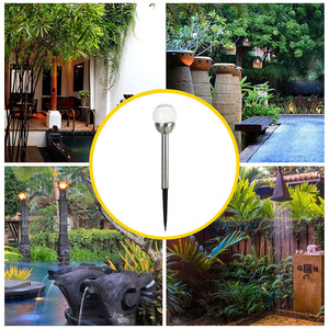 Lampe solaire LED à piquet pour pelouse, en acier inoxydable, étanche, pour jardins, parcs, aménagement paysager, éclairage extérieur - Product Image 2