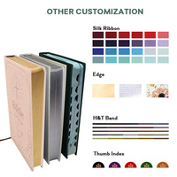 Bible chrétienne religieuse personnalisée en cuir PU gaufré, couverture rigide, impression OEM, vente en gros, cadeau d'église