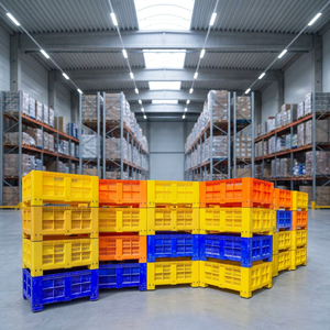 Heavy Duty Foldable Stackable HDPE Plastic Egg <b>Crate</b> Nestable Ventilated Storage Bin for Transport and Logistics - Product Image 3