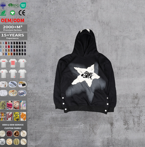 Sweat à capuche surdimensionné en coton 100% avec logo personnalisé, broderie, cordon de serrage, couleur unie, poids lourd, coupe ample, col rond, respirant, unisexe, 6XL - Product Image 1