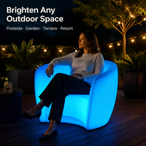 Poltrona LED Luminosa IP65 Impermeabile in Plastica PE, Sedia RGB Cambia Colore per Discoteca, <span class=keywords><strong>Bar</strong></span>, Feste, Lounge, Arredamento LED per <span class=keywords><strong>Bar</strong></span> - Product Image 6