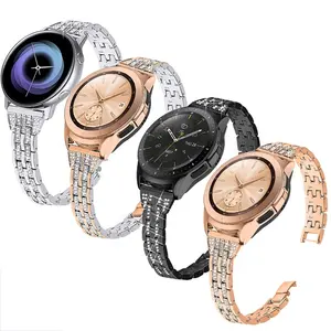 Lima Manik-manik Kristal Logam Berlian Band untuk Samsung Galaxy Watch Wristband Tali Baja Tahan Karat untuk Aktif 2