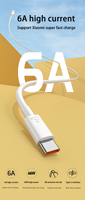 Vente en gros Câble de type C Charge rapide 6A Câble USB C Prise en charge de la transmission de données Câble de type c