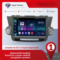 Carplay Auto 10 Inch GPS Navigasi Layar Sentuh Double Din Android Radio Stereo Mobil untuk Toyota Highlander 2009-2013