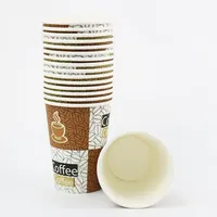 Gobelets à café jetables en papier à paroi simple de 10 oz, écologiques, avec revêtement PE, avec couvercles imprimés personnalisés, marque FABAILONG, origine Anhui