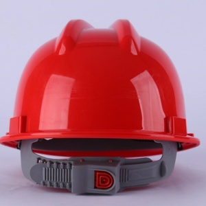 Casque de sécurité rouge de type V sans fentes, 6 points de suspension, en ABS, pour travaux de construction - Product Image 4