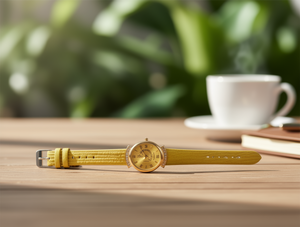 Montre à quartz analogique pour femme avec bracelet en cuir, cadran à chiffres romains, montre élégante et tendance, boîtier rond de 30 mm - Product Image 2