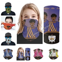 Masque de sport promotionnel personnalisé en tissu élastique imprimé noir pour femmes, masque de protection pour activités sportives en extérieur, vente en gros