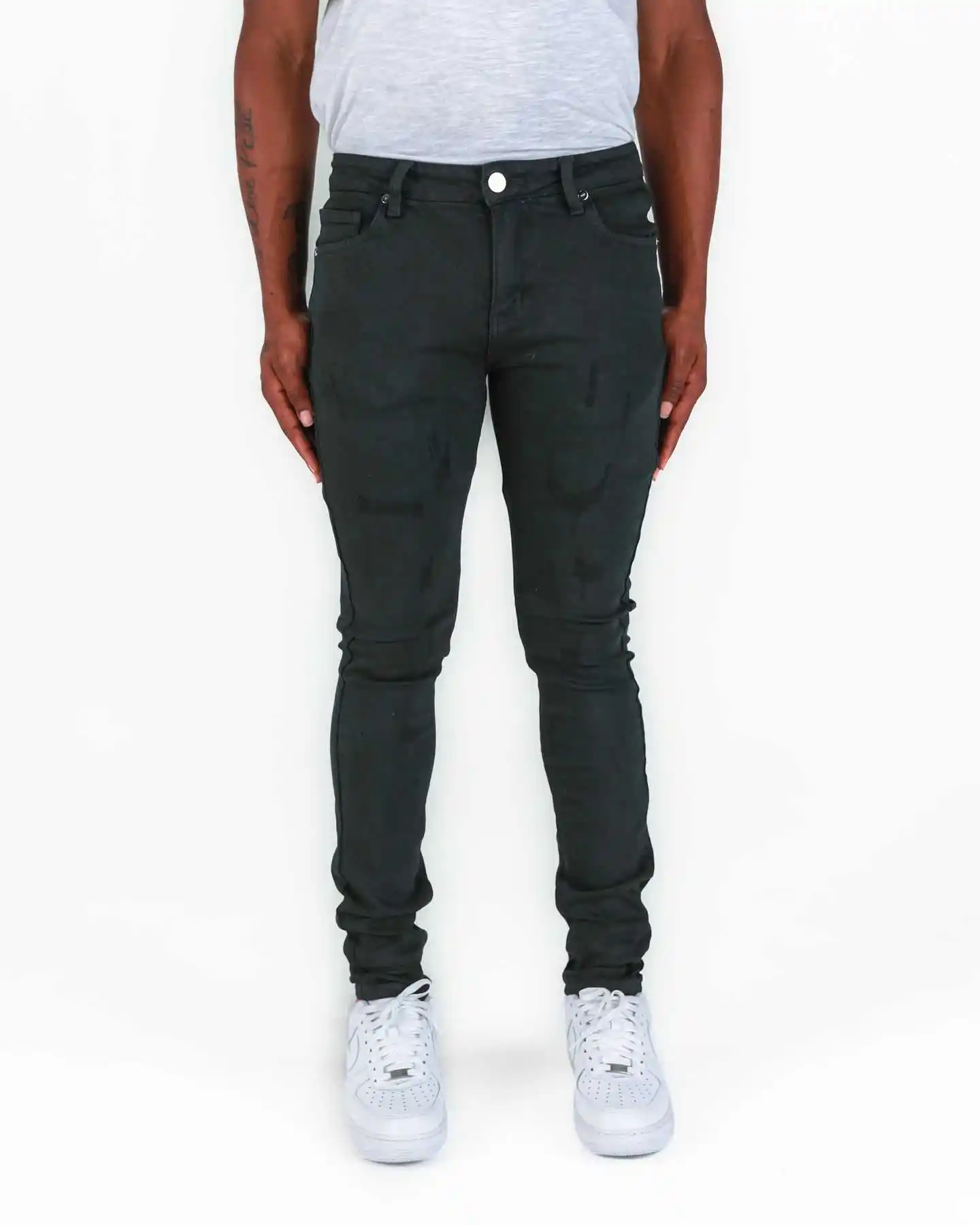 AEEDENIM מלאי חדש צבע גברים סקיני ג'ינס 3 צבעים גברים ישר מכנסיים ז'אן לוגו מותאם אישית