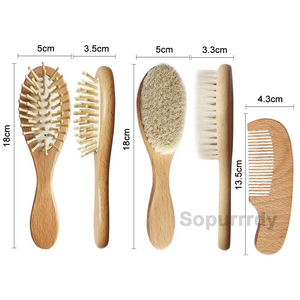 Brosse à cheveux pour bébé en <span class=keywords><strong>bois</strong></span> avec logo personnalisé, brosse à cheveux pour enfants, brosse à cheveux pour massage, mini brosse à cheveux pour nouveau-né, <span class=keywords><strong>peigne</strong></span> pour bébé, ensemble cadeau pour bébé - Product Image 2