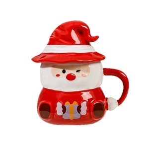 Caneca Criativa de Cerâmica do Papai Noel com Tampa e Alça, Resistente a Altas Temperaturas, Presente de Natal Fofo - Product Image 5