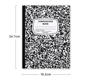 Cahier de composition à lignes larges, 100 feuilles, imprimé, avec fil à coudre, motif marbré, pour la <span class=keywords><strong>rentrée</strong></span> scolaire - Product Image 2