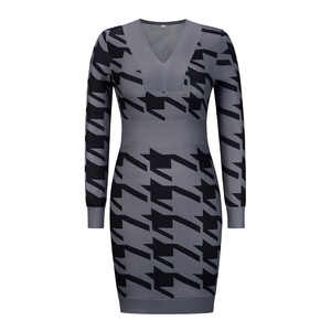 Nuevo Vestido Informal de Punto con Cuello en V para <span class=keywords><strong>Mujer</strong></span>, Talla Grande, Sexy, <span class=keywords><strong>Otoño</strong></span> <span class=keywords><strong>Invierno</strong></span> <span class=keywords><strong>2022</strong></span>, 100% Poliéster, ODM - Product Image 6