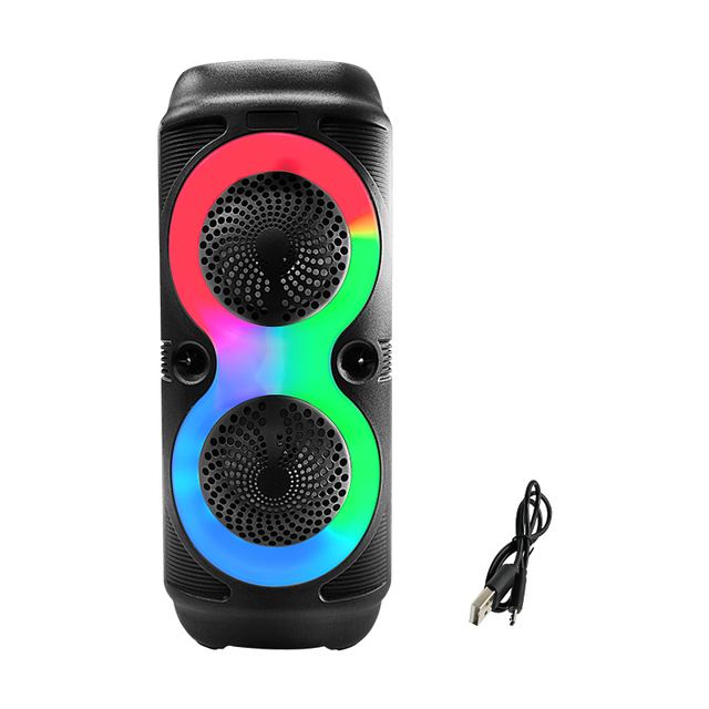 Professional Dual 4-Inch Karaoke Wireless for DJ Party Speaker Subwoofer Built-in Mic Display Screen Computer Mobile Phone