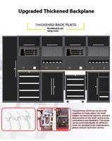 Nouvelle armoire à outils JZD OBM noire combinée, grande, en acier, amovible, pour atelier, avec plan de travail, en acier inoxydable, bois et aluminium, pour le rangement des outils