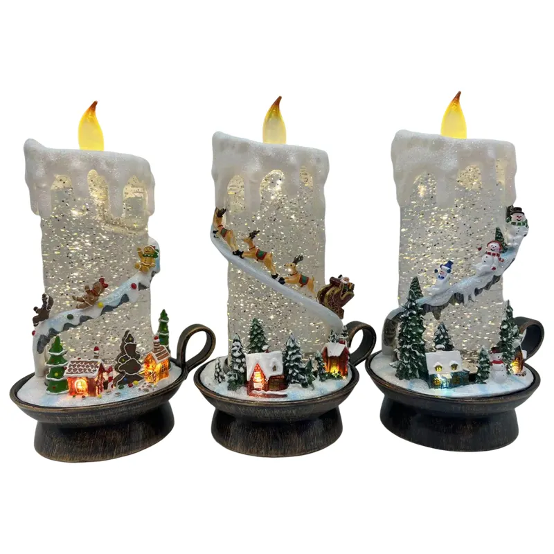 High Quality Vintage LED Lantern Lights Snowman Water Globe Pinoy Glitter Christmas Gift Decoration Ornament