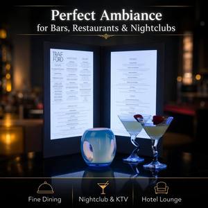 Menú LED Recargable Personalizado de Cuero PU, Soporte de Señal para Menú Iluminado, Libro de Mensajes para Bar, KTV, Restaurante de Alta Gama, Hotel, Salón - Product Image 2